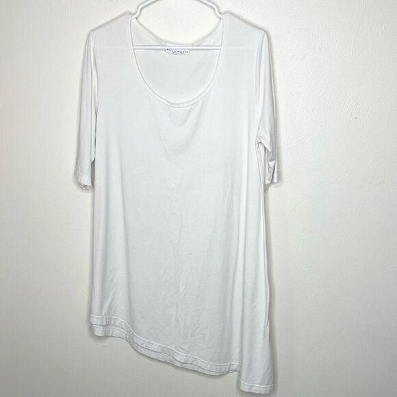 Bryn Walker Una Organic Cotton Asymmetrical Tunic in White - Women’s US M - Picture 2 of 10